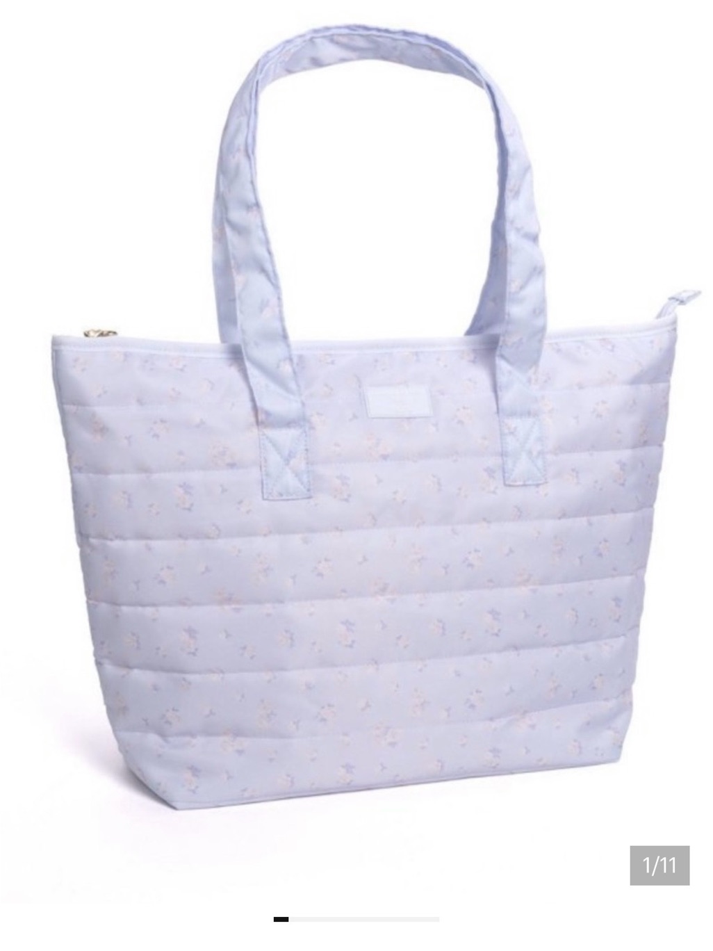 Loveshackfancy X Yoobi Light Blue Quilted Floral Tote Nwt